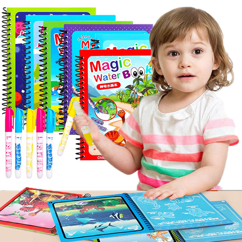 Reusable Water Magic Coloring Book - Игрушки Монтессори, многоразовая книжка-раскраска, волшебная книга
