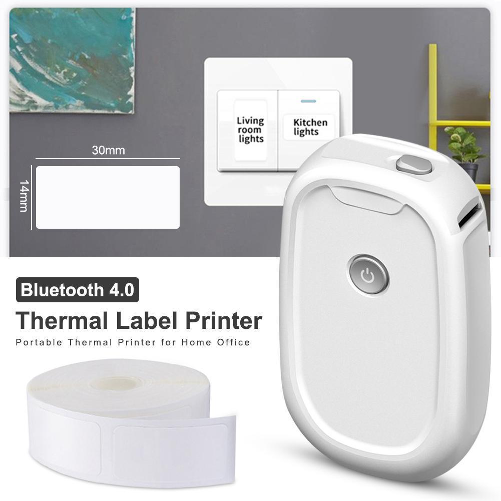 Mini Pocket Thermal Printer Paper Roll - Беспроводной портативный аппарат для изготовления этикеток,