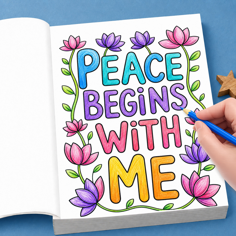 Adult Coloring Book Stress Relief - 28-страничная книга-раскраска для взрослых по психическому
