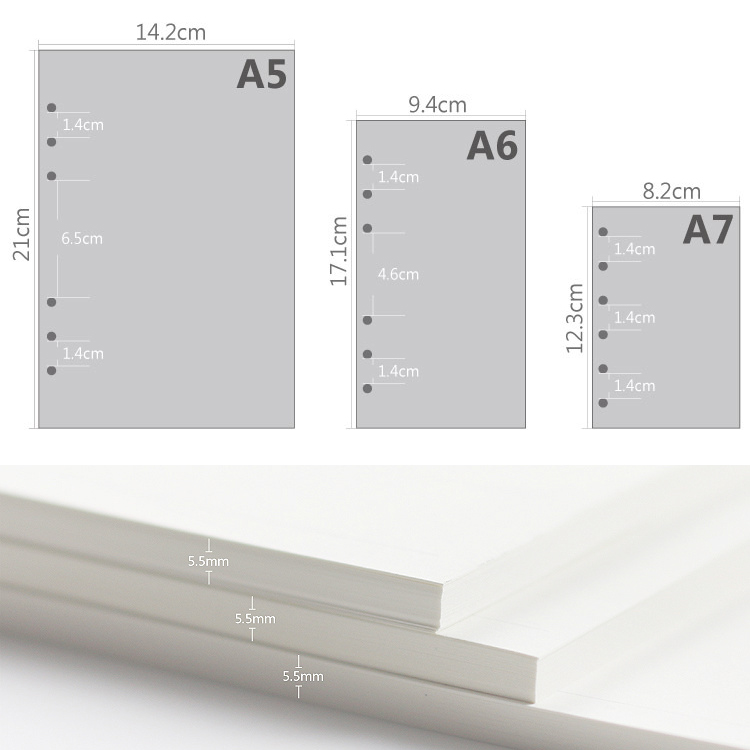 A5 Spiral Dotted Grid Notebook - Блокнот A5 A6A7 на 45 листов,