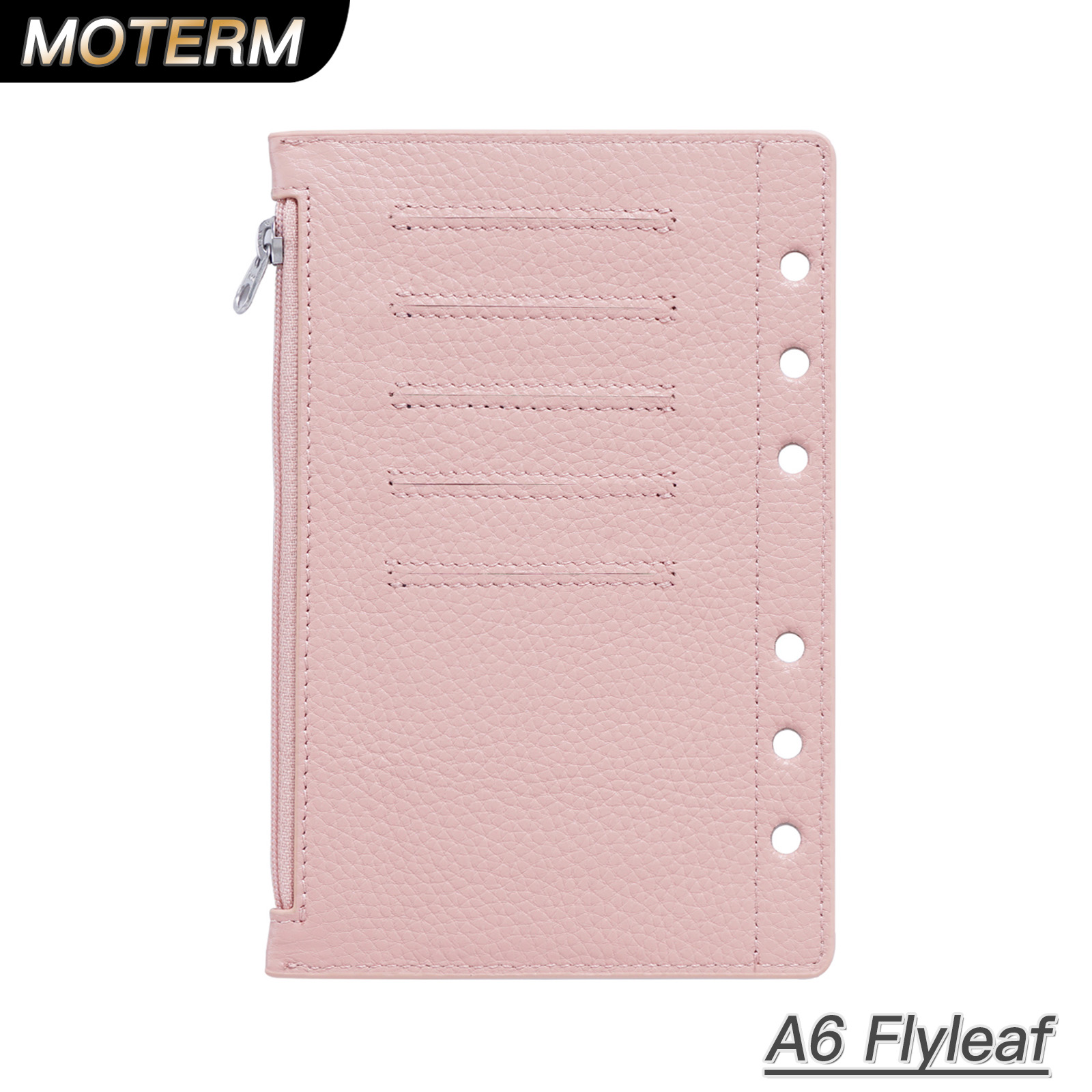 Vintage Leather Journal Notebook - Moterm Zipper Flyleaf для планировщика кольца