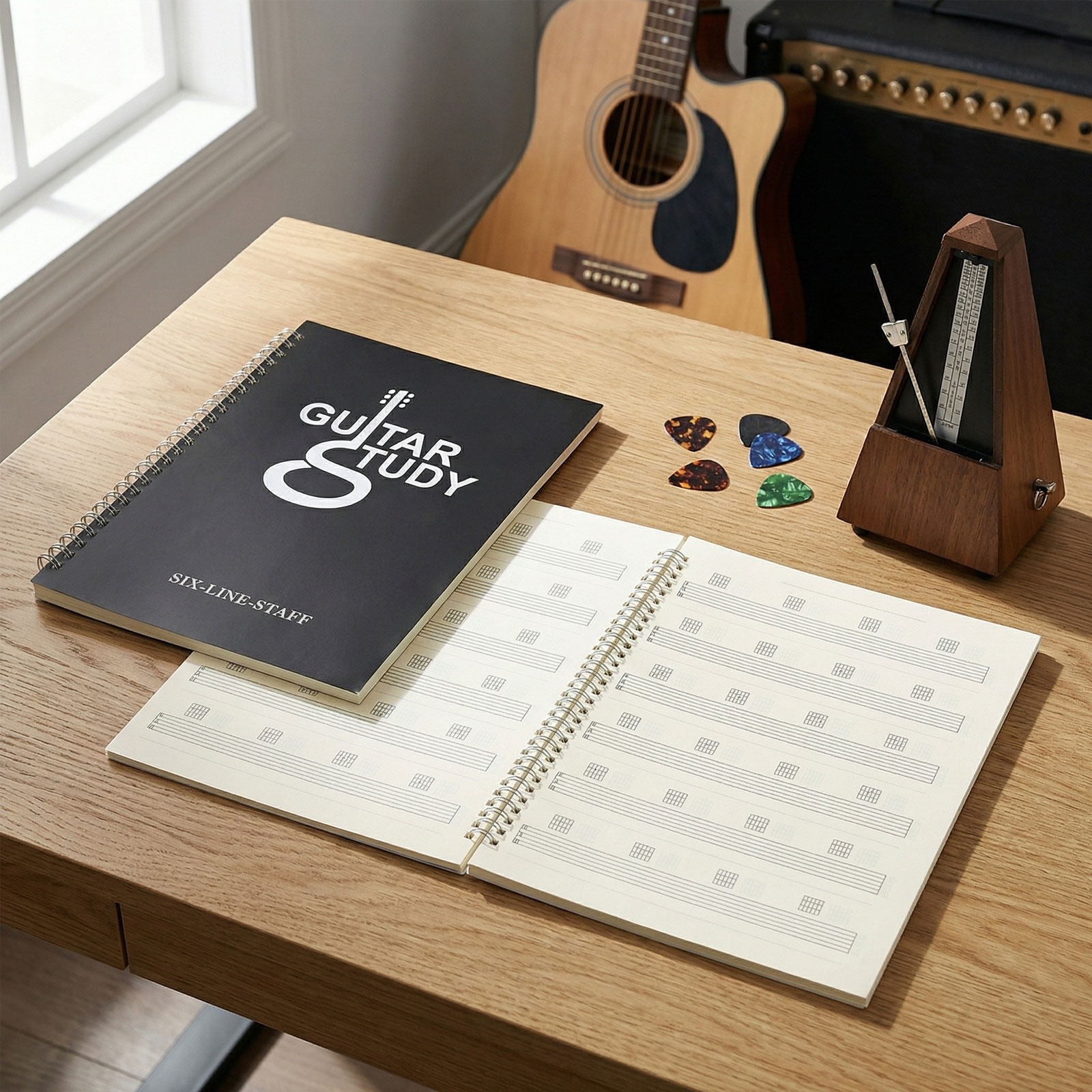 2 шт. блокнот для табулатур ги – обзор и цена Blank Sheet Music Notebook