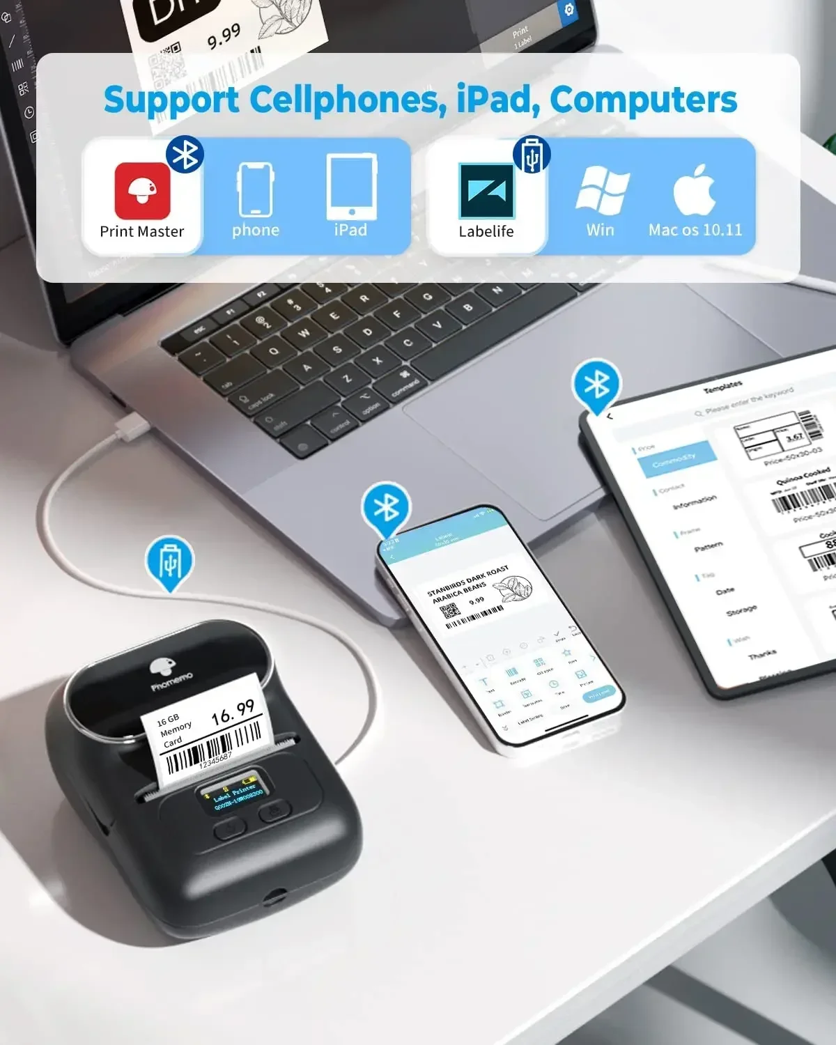 Мини-портативный принтер Phome – обзор и цена Mini Pocket Thermal Printer Paper Roll