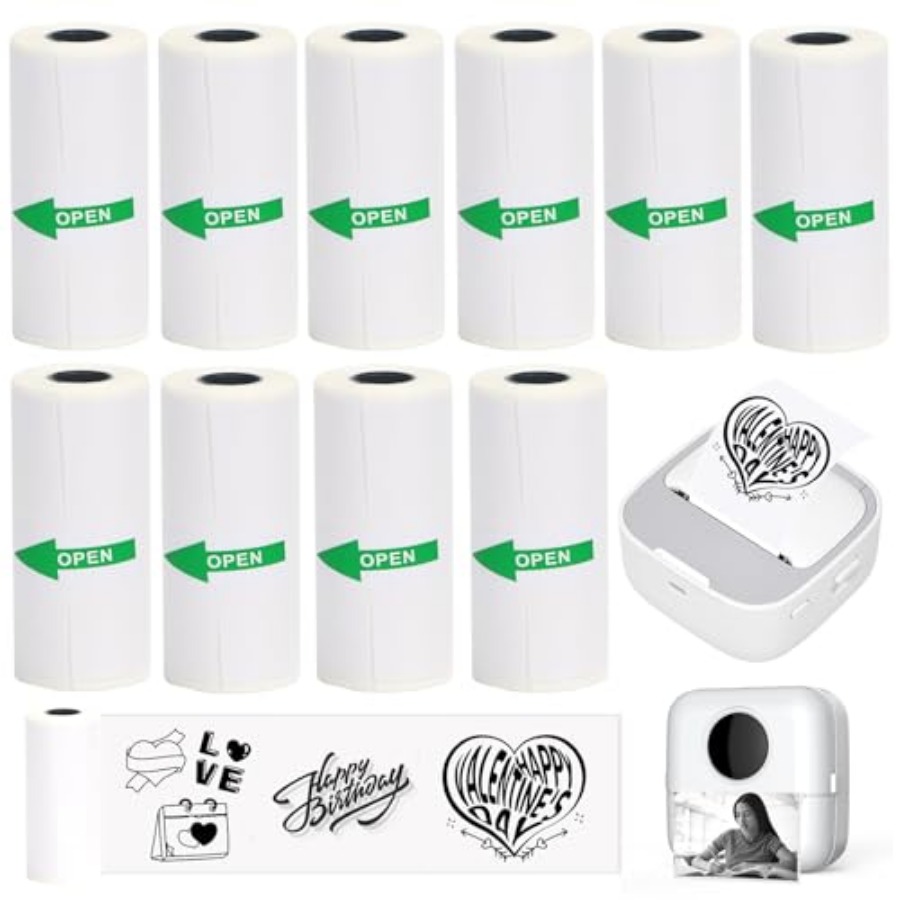 10 рулонов термобумаги для мин – обзор и цена Mini Pocket Thermal Printer Paper Roll