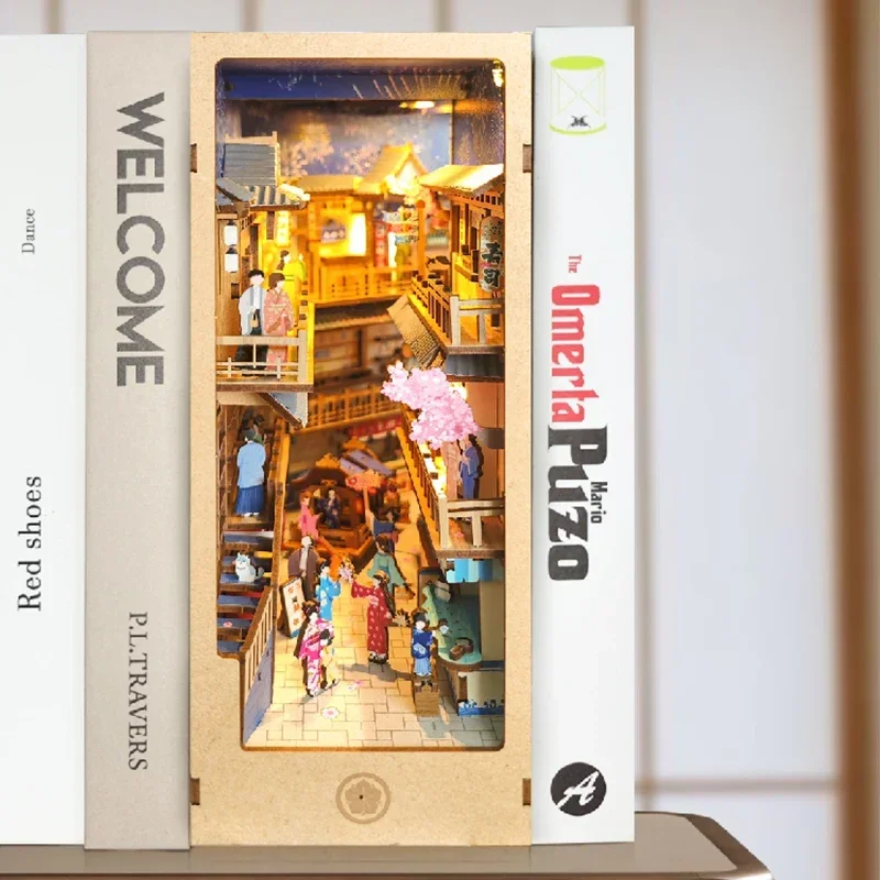 Японский Ретро DIY деревянный  – обзор и цена Diy Wooden Book Nook Kit Shelf Insert
